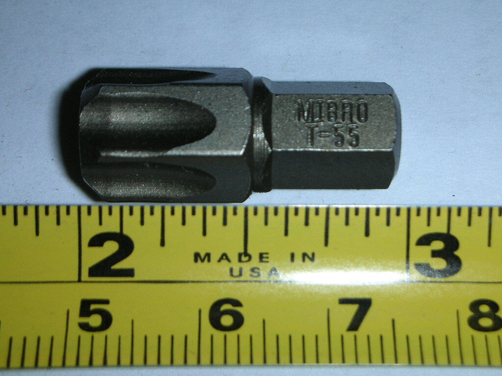 MIBRO Industrial 429780, T55 T-55 Torx Insert Bit 5/16″ Shank 1″ Long Choose Qty