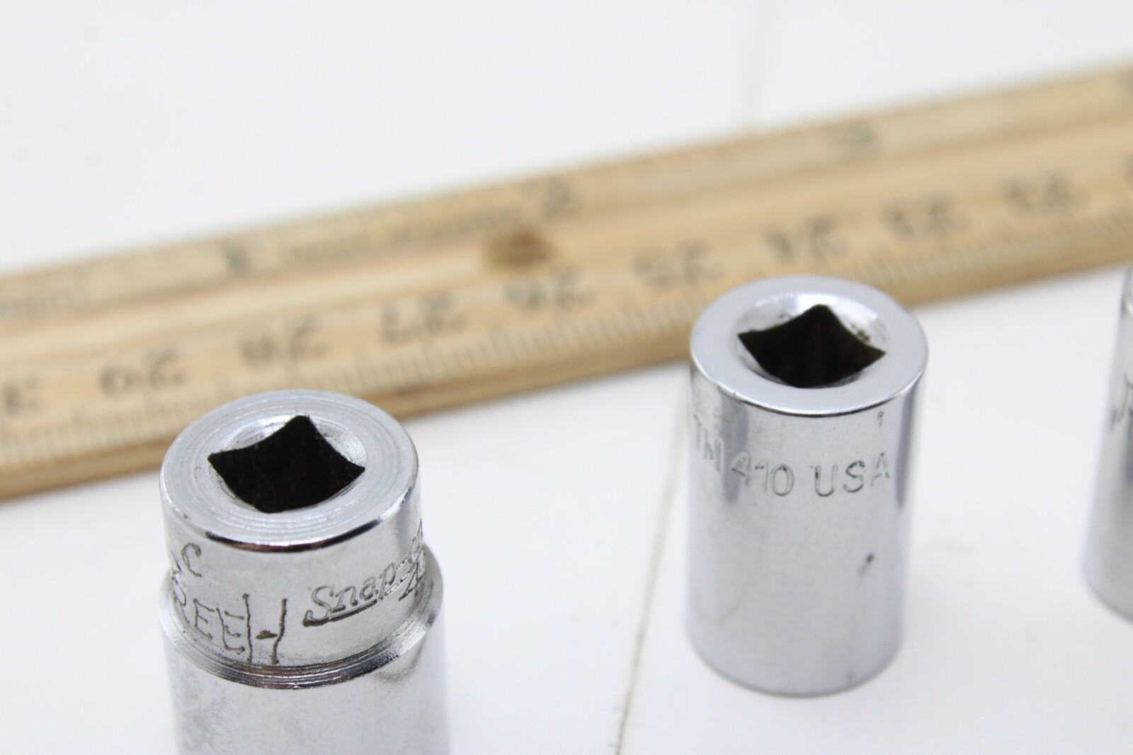 Snap On TM408-TM412 1/4″-3/8″ 1/4″ Drive Double Square SAE Chrome Socket USA