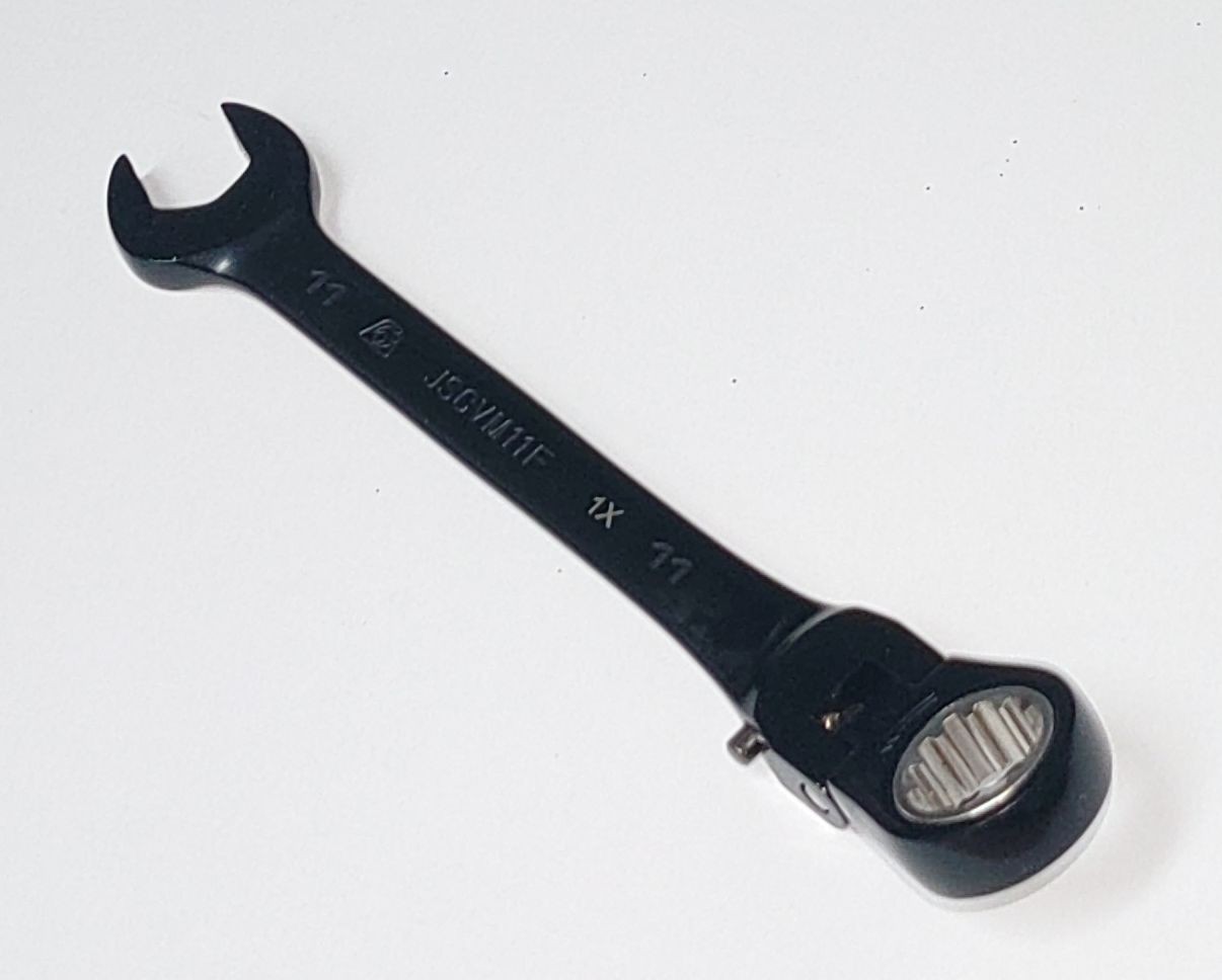 Proto JSCVM11F 11 mm Flex Head Ratcheting Combination Wrench Black Chrome