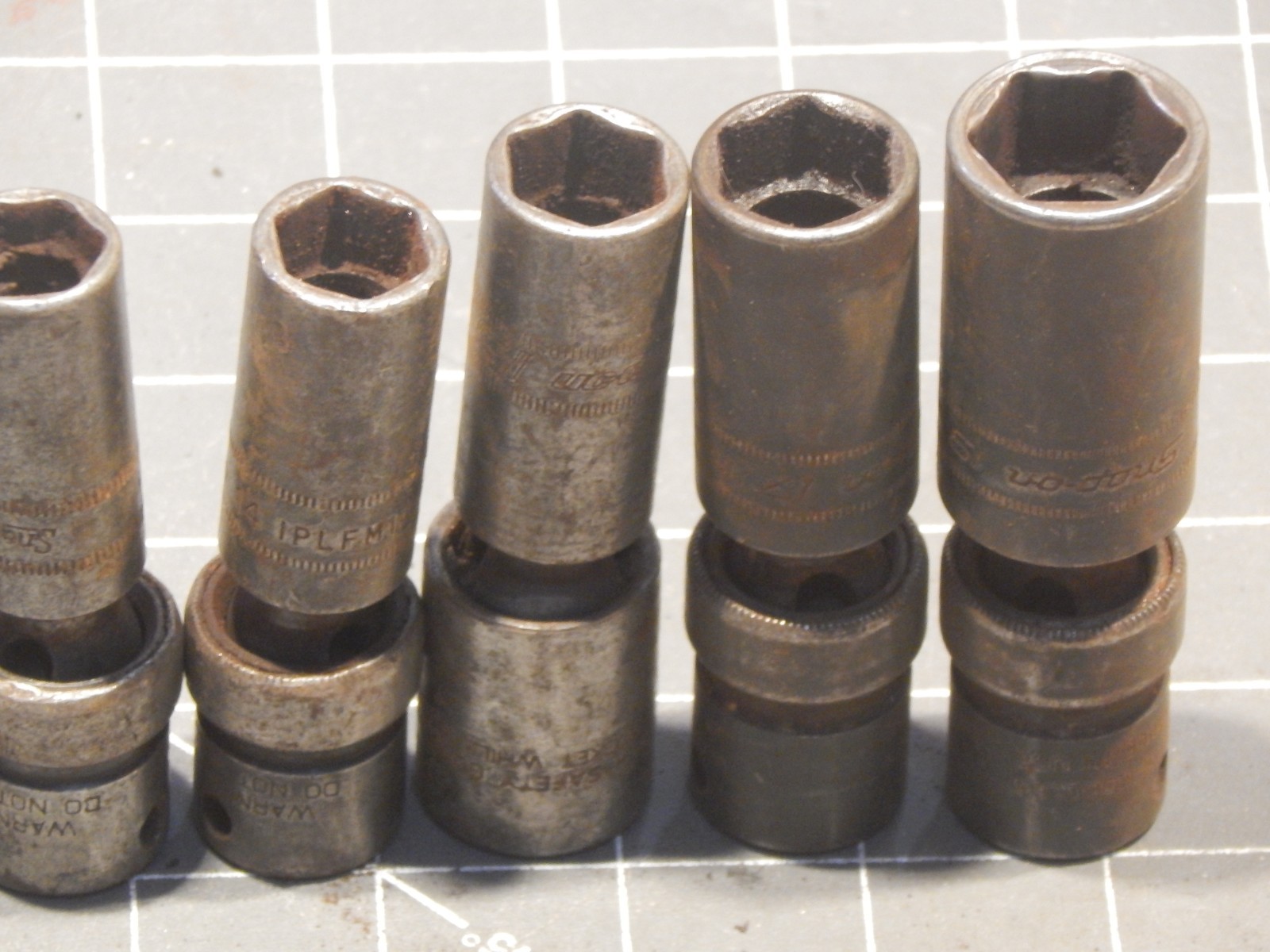 Snap On 7Pc Metric 3/8 Drive Deep Impact Swivel Universal Socket Set 10MM 19MM