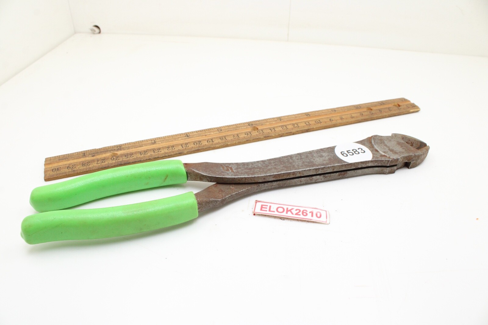 Snap On 312CF 11″ Heavy Duty Diagonal Green Rubber Handle Cutters USA