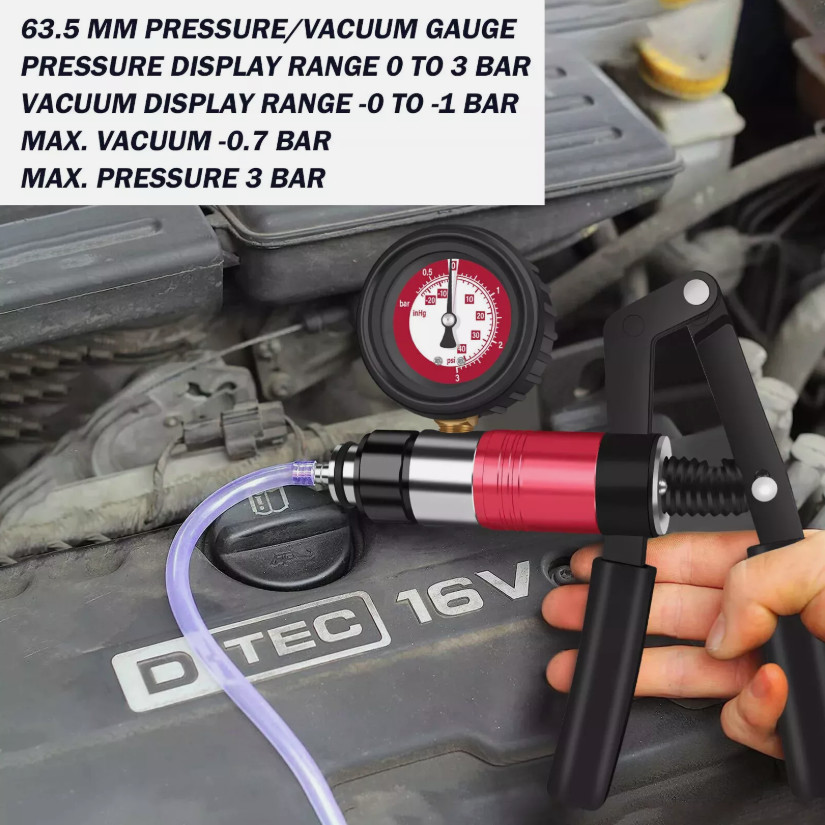 23PCS Hand Held Vacuum and Pressure Pump Tester Tool with Box Brake Bleeder Kit