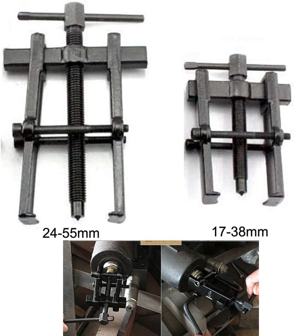 2-Jaw Bearing Gear Puller, 17-38mm, Adjustable Arms, Detachable Crossbar
