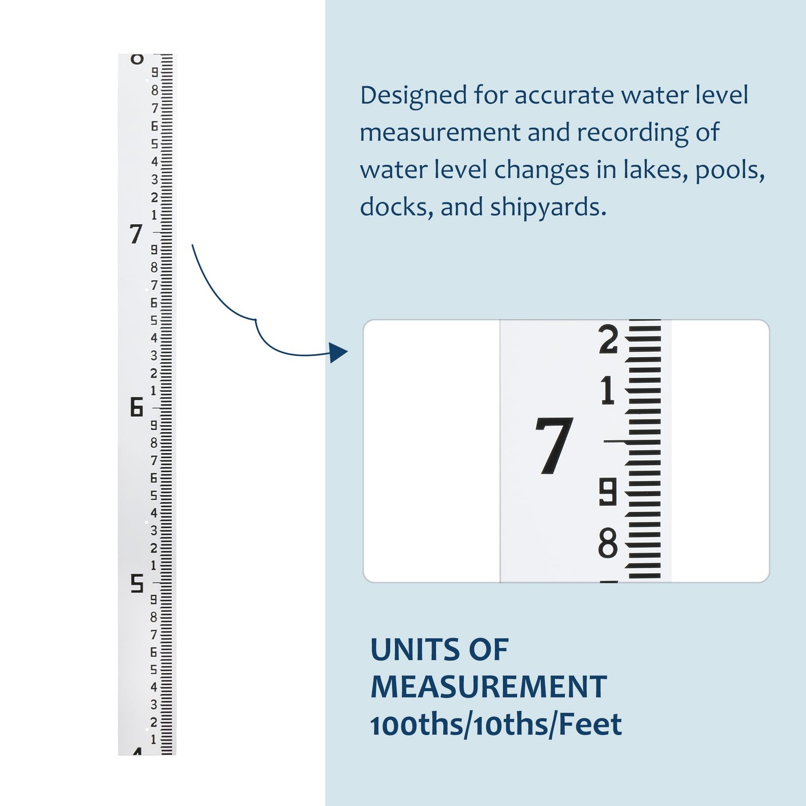 Depth Gauge, Water Level Gauge (Hundredths, Tenths, Teet), Heavy-Duty…