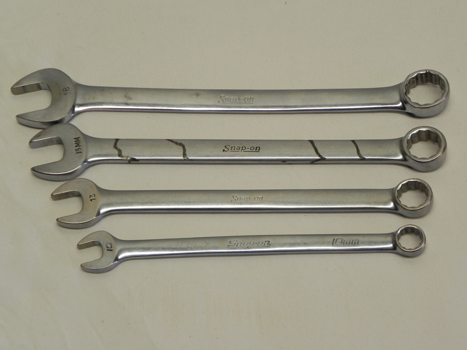 Snap-On 4 Piece 12 Pt Metric Flank Drive Combination Wrenches OEXM Series