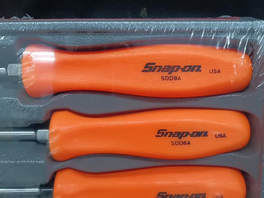 Snap-on SDDX70AO 7pc ORANGE Hard Grip Combination Screwdriver Set New