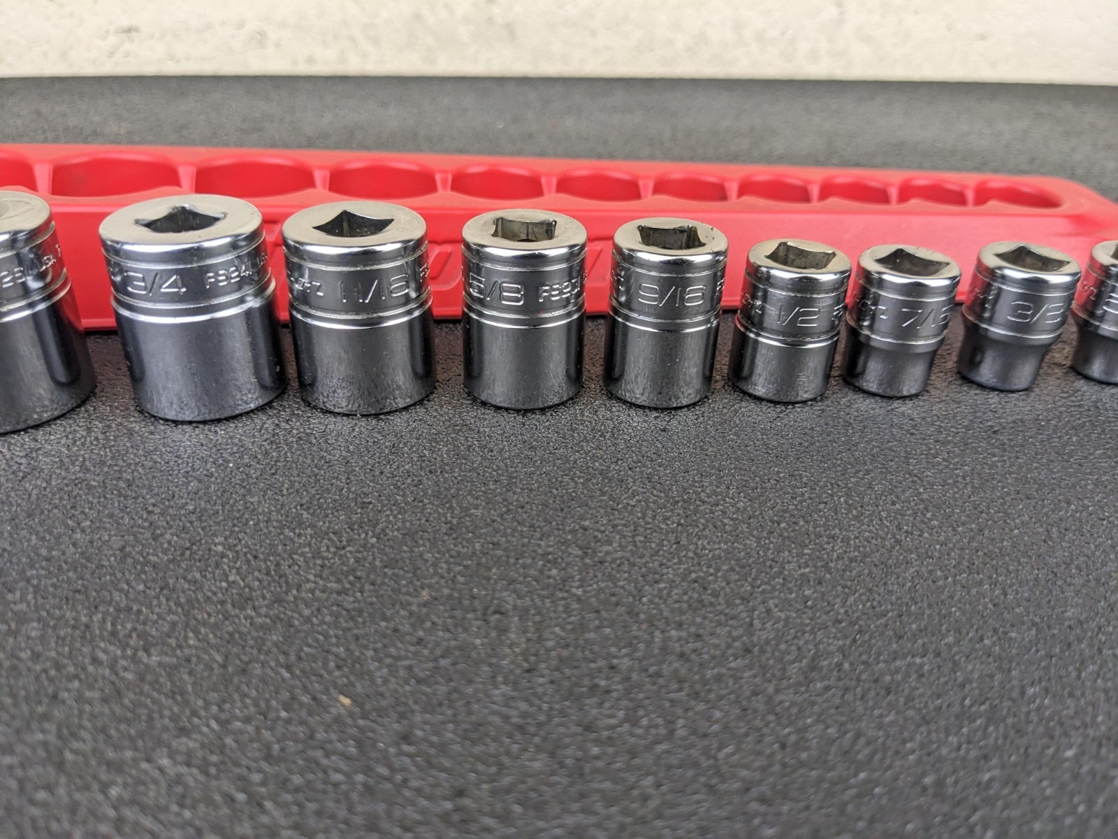 #bp369 Snap-On Tools 211FSY 11pc 3/8″ Drive 6-Point SAE Drive Shallow Socket Set