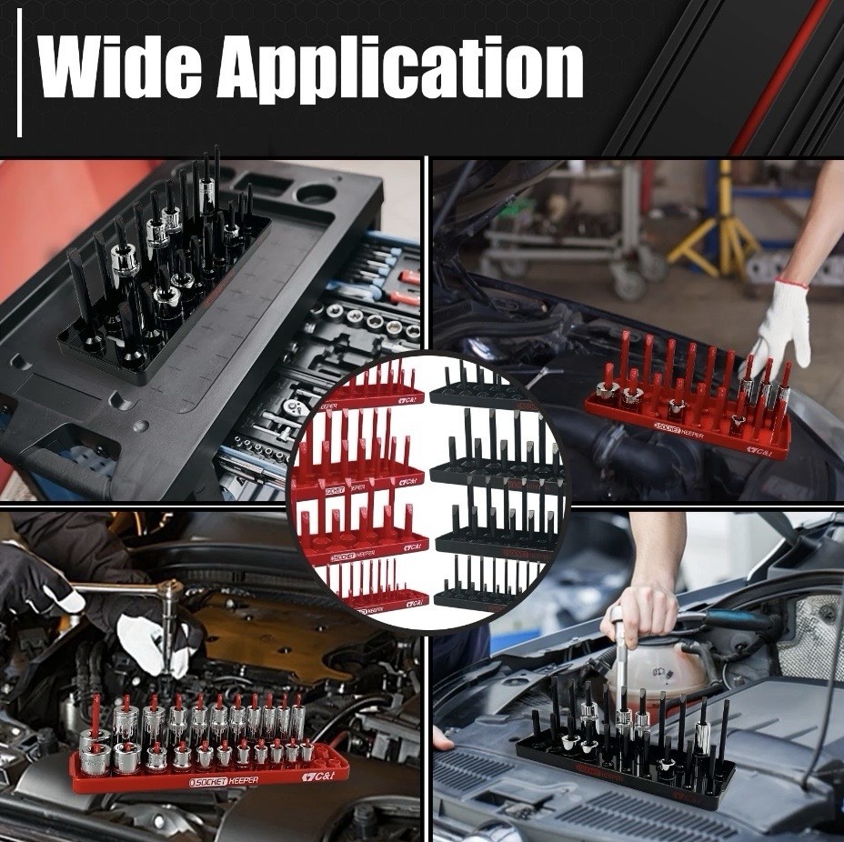 8 Piece Socket Organizers 1/4” – 3/8” & 1/2” Standard & Metric- Shallow & Deep