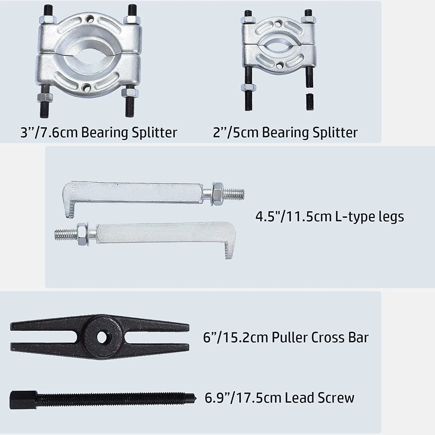 14Pcs Bearing Puller Set,5 Ton Capacity Bearing Separator Tool Kit 2″ and 3″ Jaw