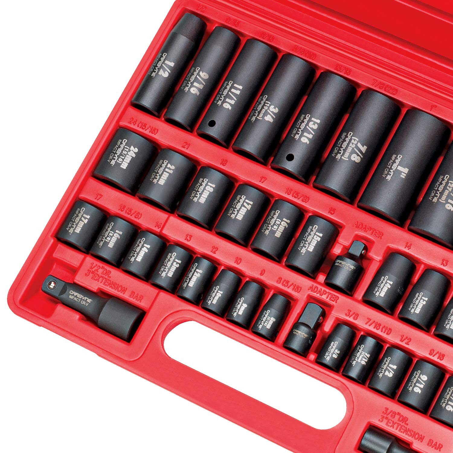 CARBYNE 40 Piece Impact Socket Set, SAE & Metric, Standard and Deep Sockets, …