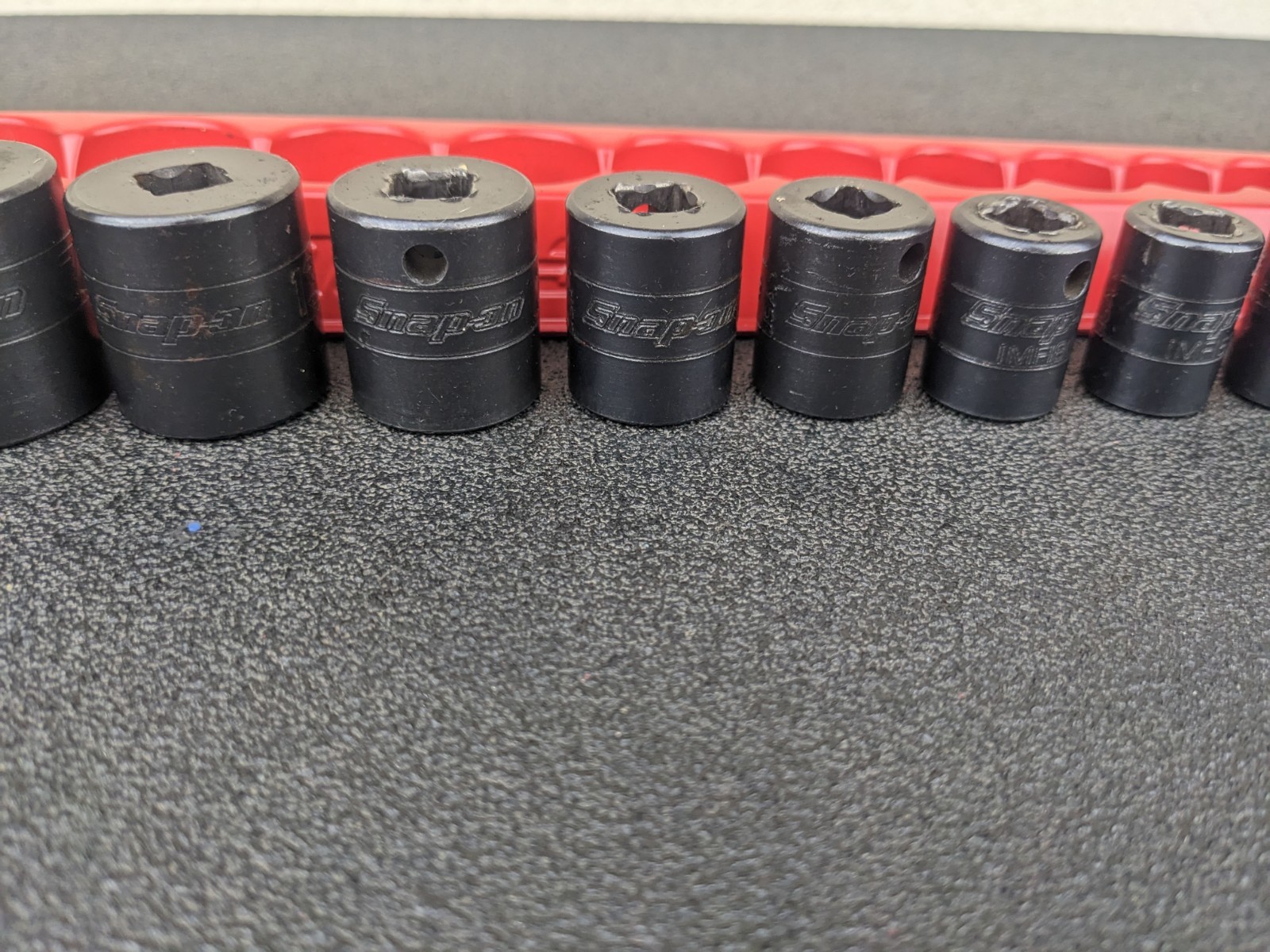 #bm391 Snap On Tools 12 Piece SAE Short 3/8 Impact Sockets Shallow Sockets
