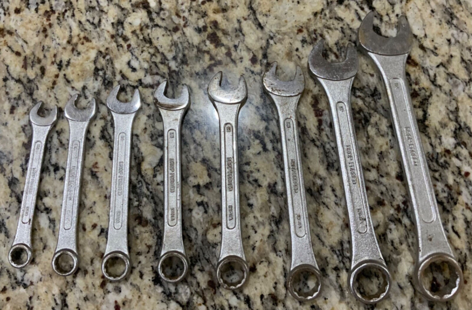 Gedore 8 Piece No. 14 12 Pt. Combination Metric Wrench Set Vintage Drop Forged