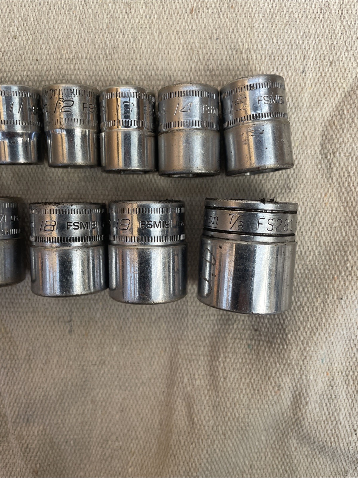 SNAP-ON 8-19mm 14 Piece 3/8″ Drive 6-Point Shallow Socket SET USA
