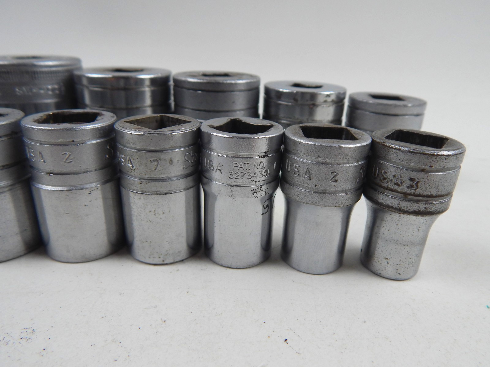 Snap-On SW 12 Point SAE 1/2″ Drive Shallow Socket Set 7/16 to 1-7/16″ USA 21pc