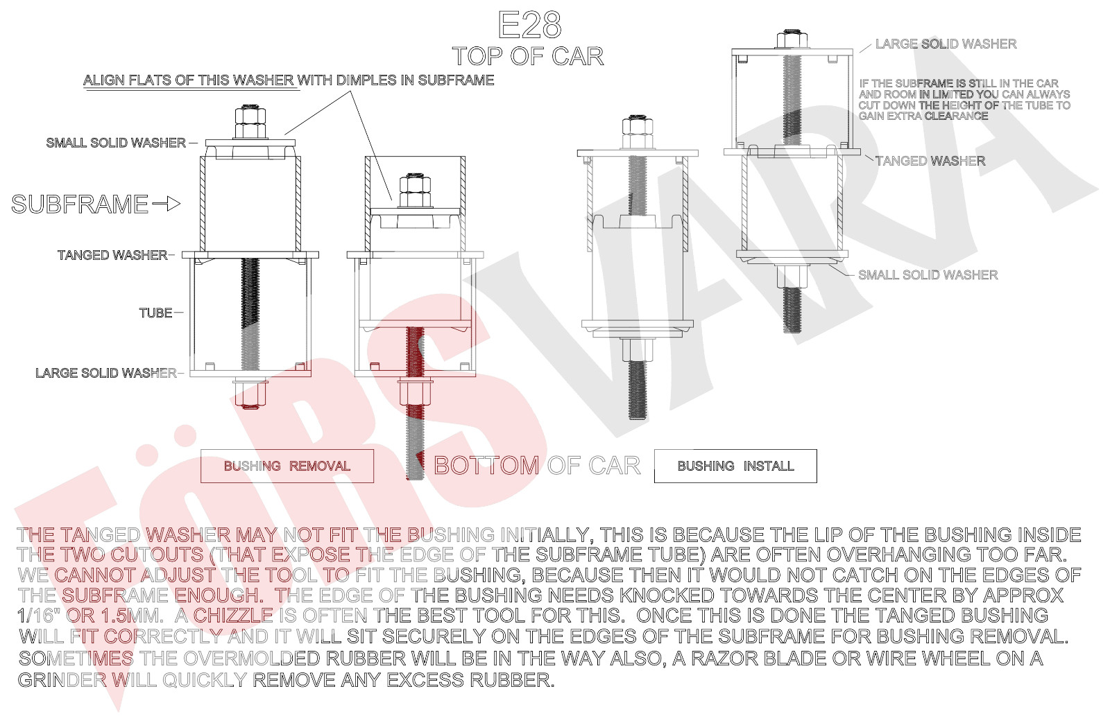 BMW E28, E24, E23 rear subframe bushing removal tool / Installation tool