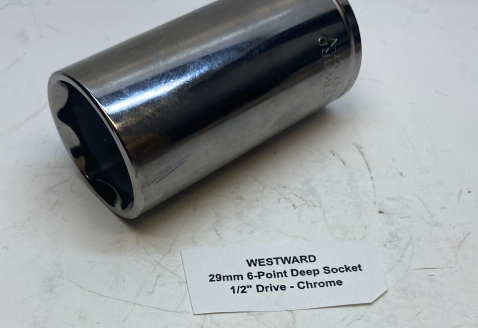 WESTWARD 29mm 6-Point Deep Socket – 1/2″ Drive – Chrome – Prepaid Shipping