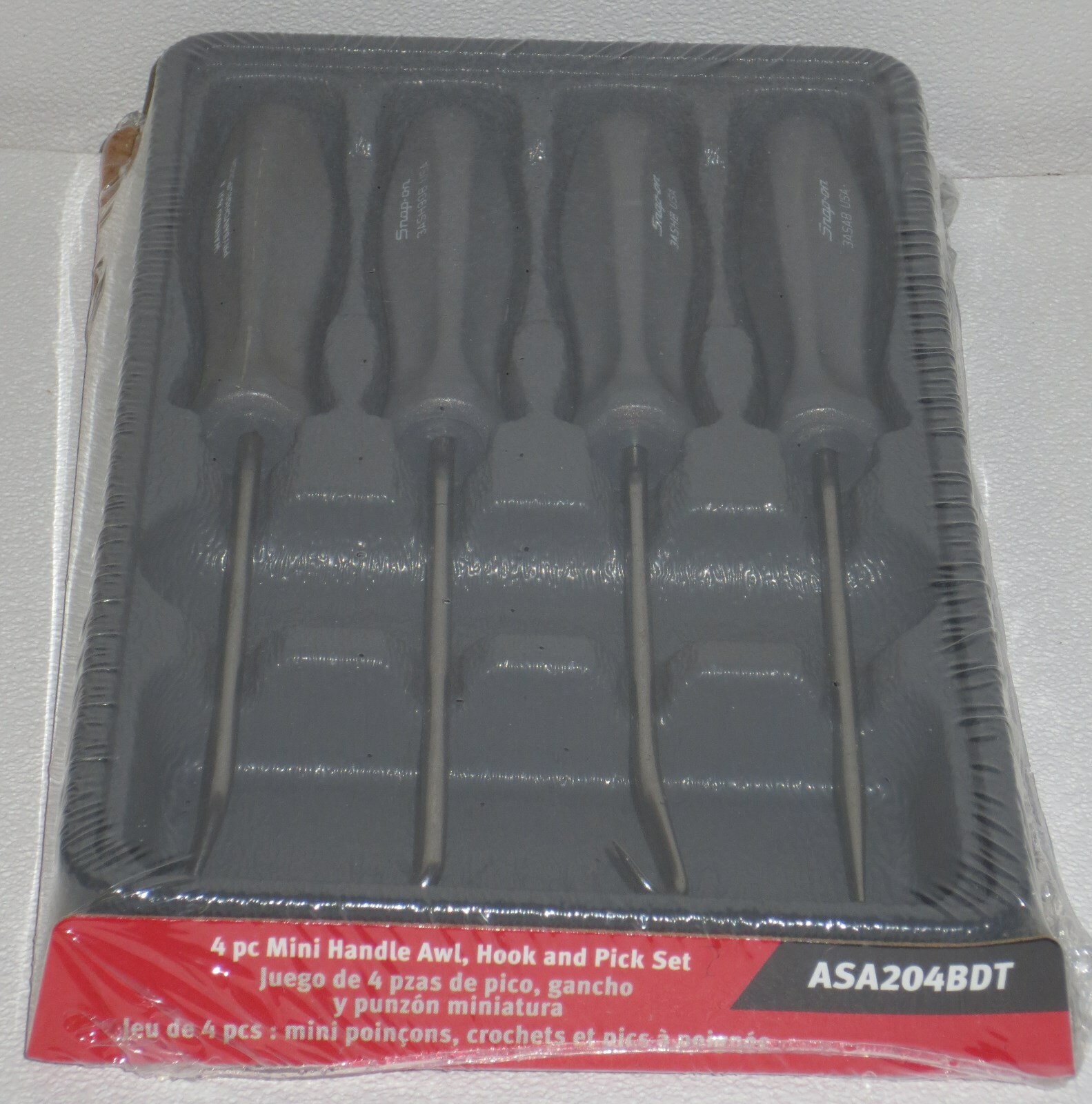 NEW! Snap-on Pick Set ASA204BDT *TITANIUM HARD HANDLES* SILVER, NEW & SEALED!