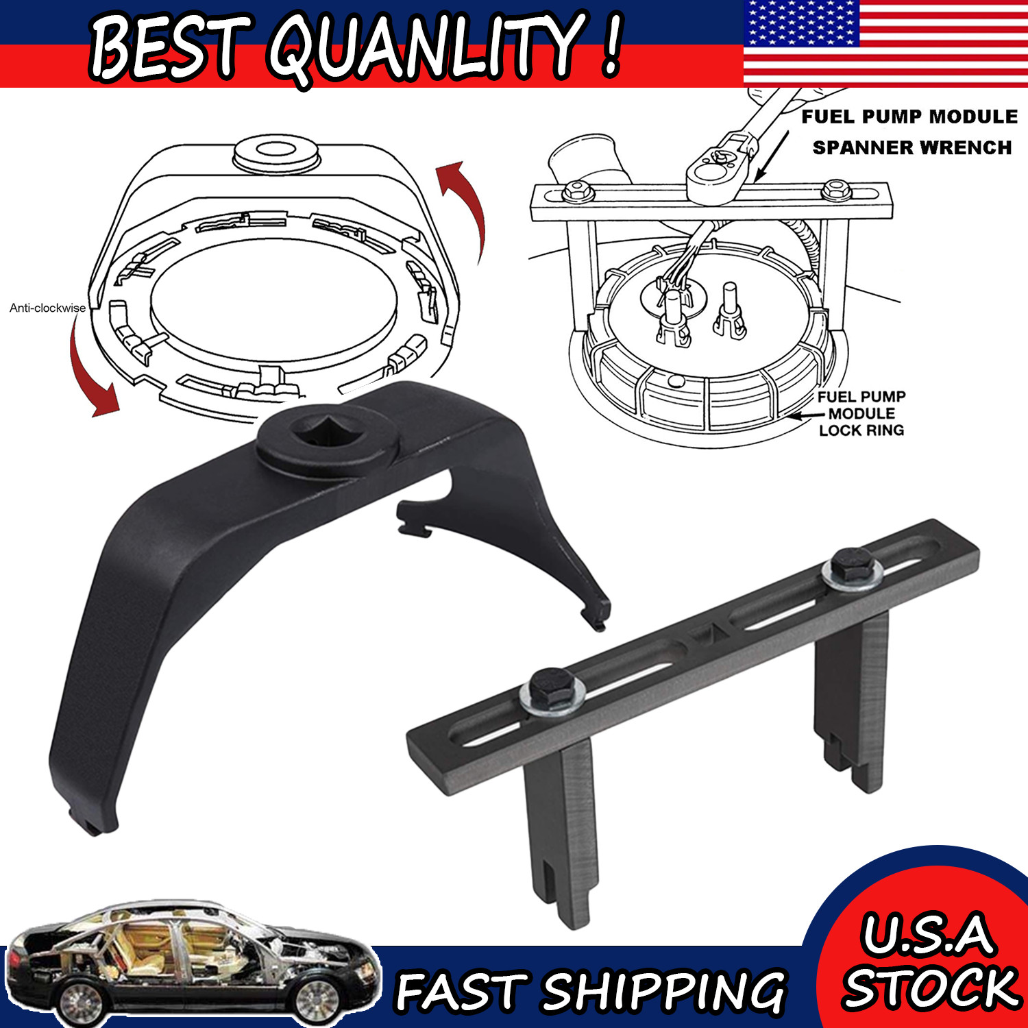 Fuel Tank Lock Ring Tool & Fuel Pump Module Spanner for Ford Chrysler Benz GM