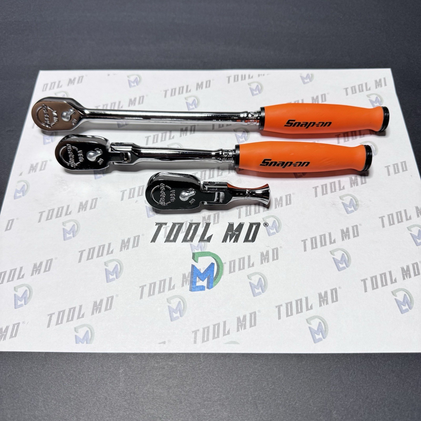 Snap-on Tools USA NEW REVERSE ORANGE Compact 3pc 3/8″ Drive Ratchet Set 103RT05F