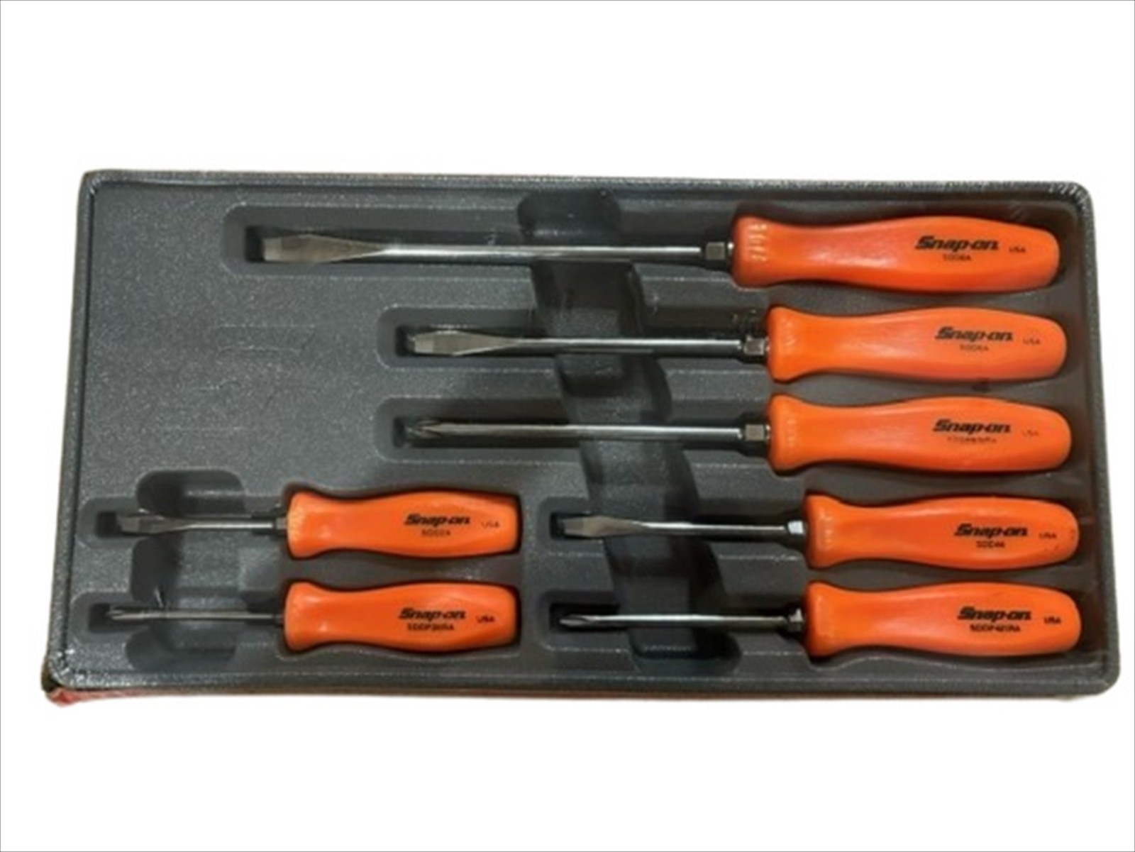 Snap On SDDX70A Orange Color Hard Grip Combination Screwdriver Set Tools