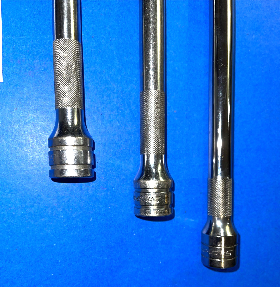 SNAP-ON TOOLS 3 PIECE 1/2 DRIVE KNURLED EXTENSIONS 5, 8, 11 INCH