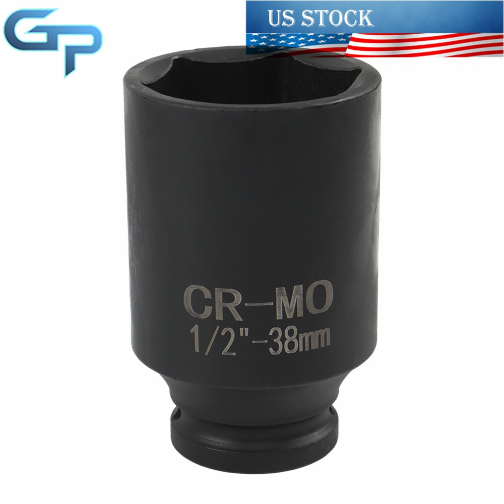 9pcs 29-38mm Deep Impact Socket Tool Kit 1/2″ Drive Metric Axle Hub Nut Socket