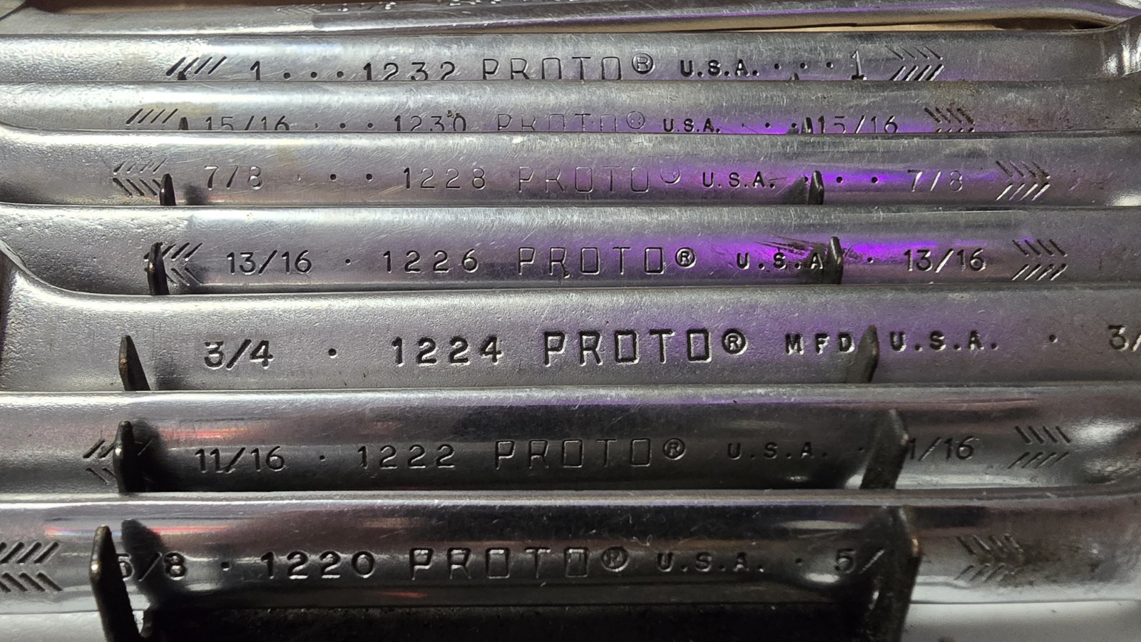 Vintage Proto Professional SAE Combination Wrench lot 13 Piece USA 5/16 – 1 1/4