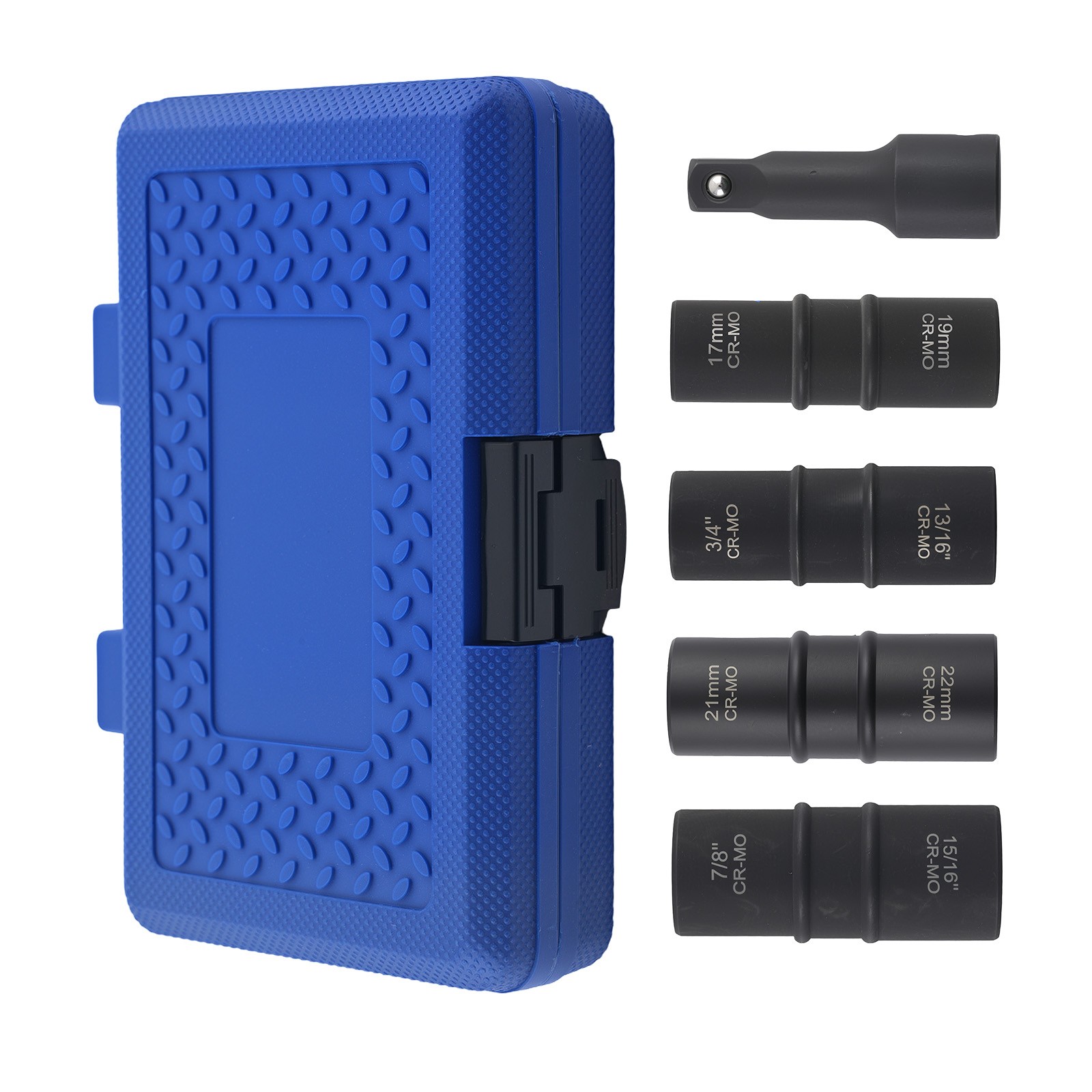 5PC Flip Socket Set Impact 1/2″ Drive 17-22mm 3/4″ 13/16″ 7/8″ 15/16″ CR-MO