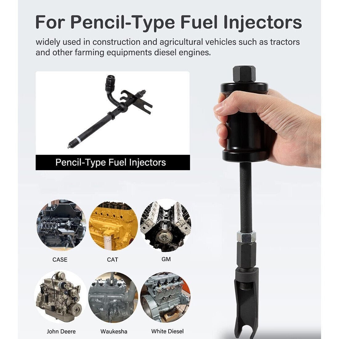 7121 Pencil Type Fuel Injector Puller Slide Hammer Nozzle Remover for Cat GM