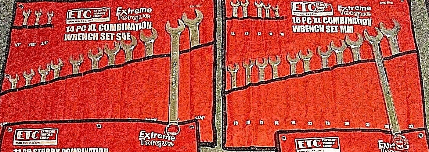 Special 2 Set Deal Extreme Torque Both Long Combination Wrench Sets SAE & Metric