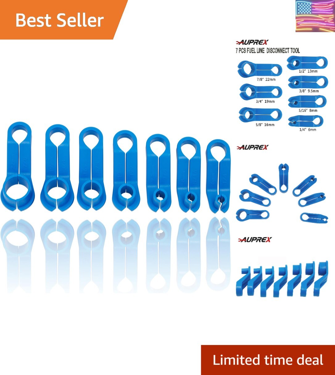 7-Pc AC Fuel Line Disconnect Tool Set – for Ford, GM, Chrysler, Mazda