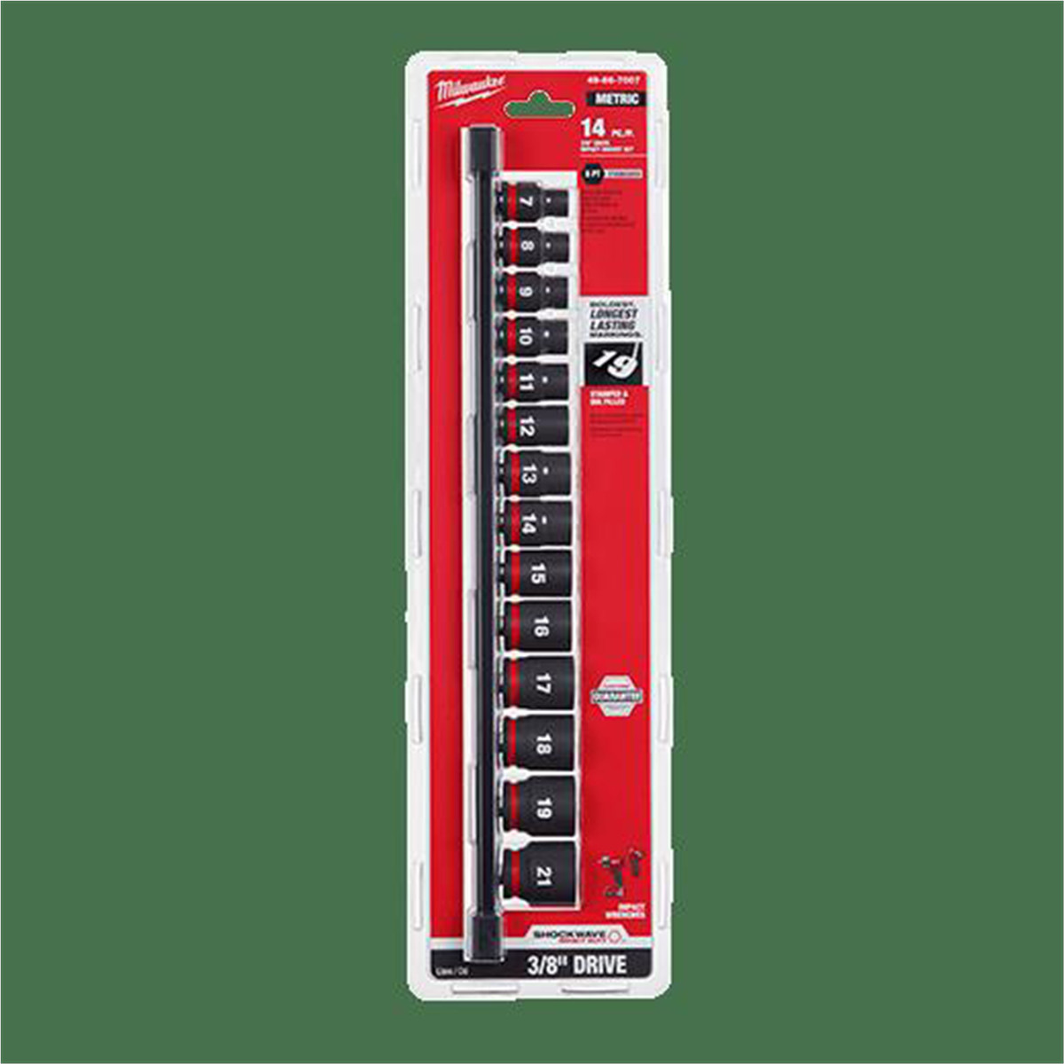Milwaukee Tool 14PC SHOCKWAVE Impact Duty 3/8″ Drive Metric Standard 6 Point So