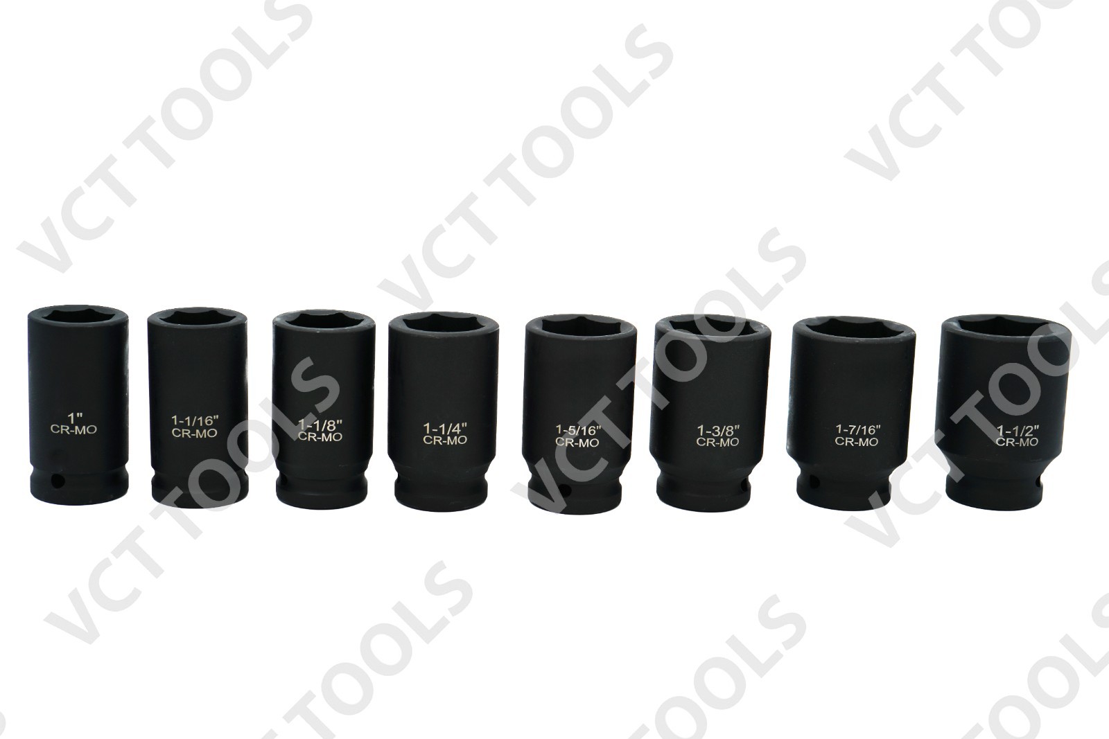 8pc 3/4″ Dr. Drive SAE Deep Impact Socket Set CR‑MO 1–1‑1/2in Heavy Duty 6‑Point