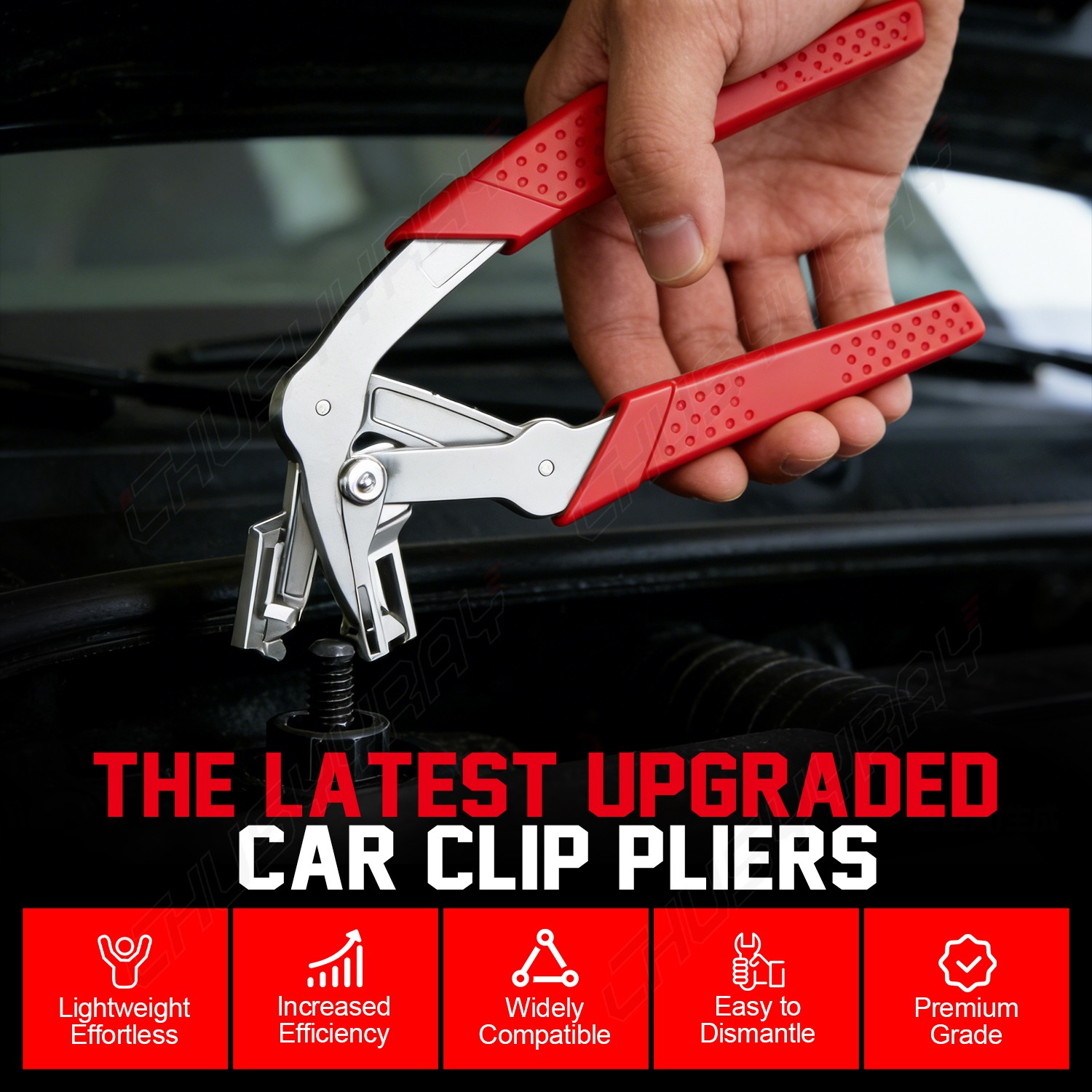 Car Clip Pliers Spring-Loaded Auto Trim & Fastener Remover Tool Stainless Steel