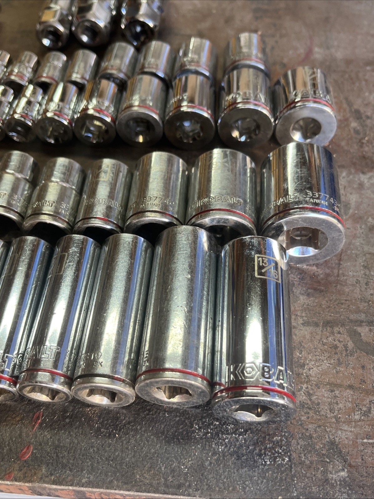 🔥 Kobalt 1/4 3/8 1/2 Drive 62 Piece 6 & 12 Point Short Deep Socket Set Lot Sae