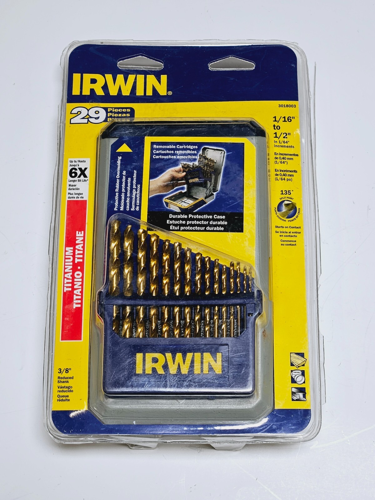 29 Pc. Titanium Metal Index Drill Bit Set Irwin / Hanson