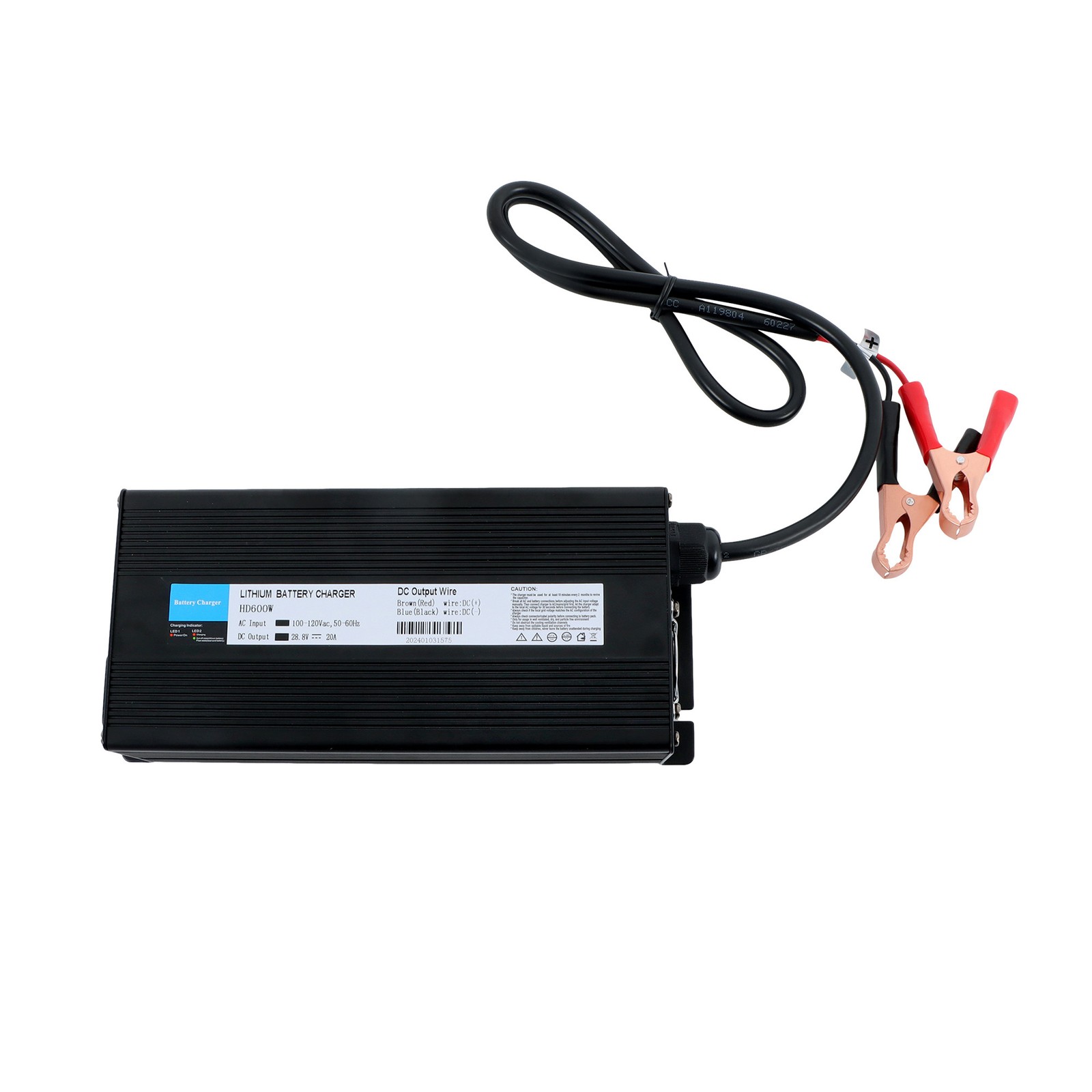 LABLT LiFePO4 Lithium Battery Charger For RVs Commercial Vehicles Boat Black 24V