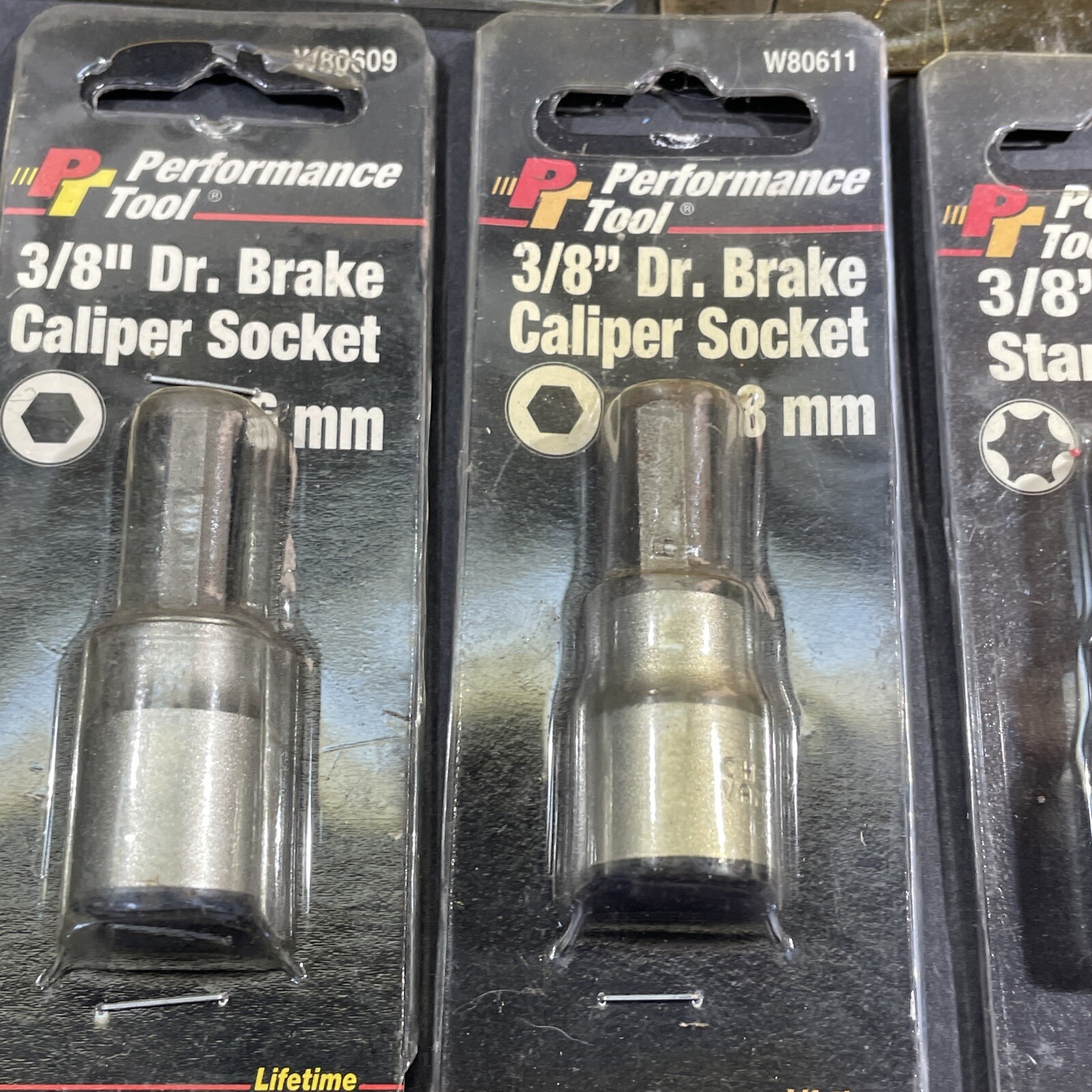 8- Performance Tools Brake Specially Tools, Caliper Sockets, Recessed Star, T50+
