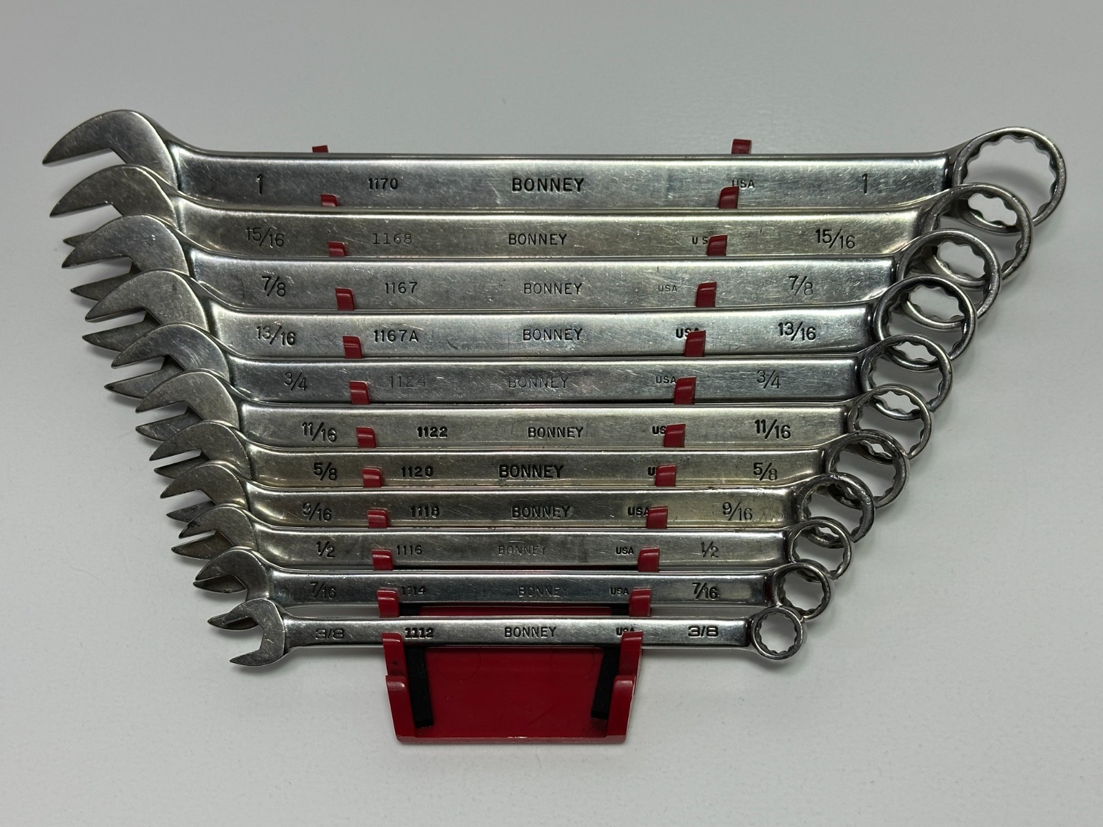🇺🇸 Bonney Tools USA 11pc SAE 3/8-1″ Chrome Combination Wrench Set, 12 Point