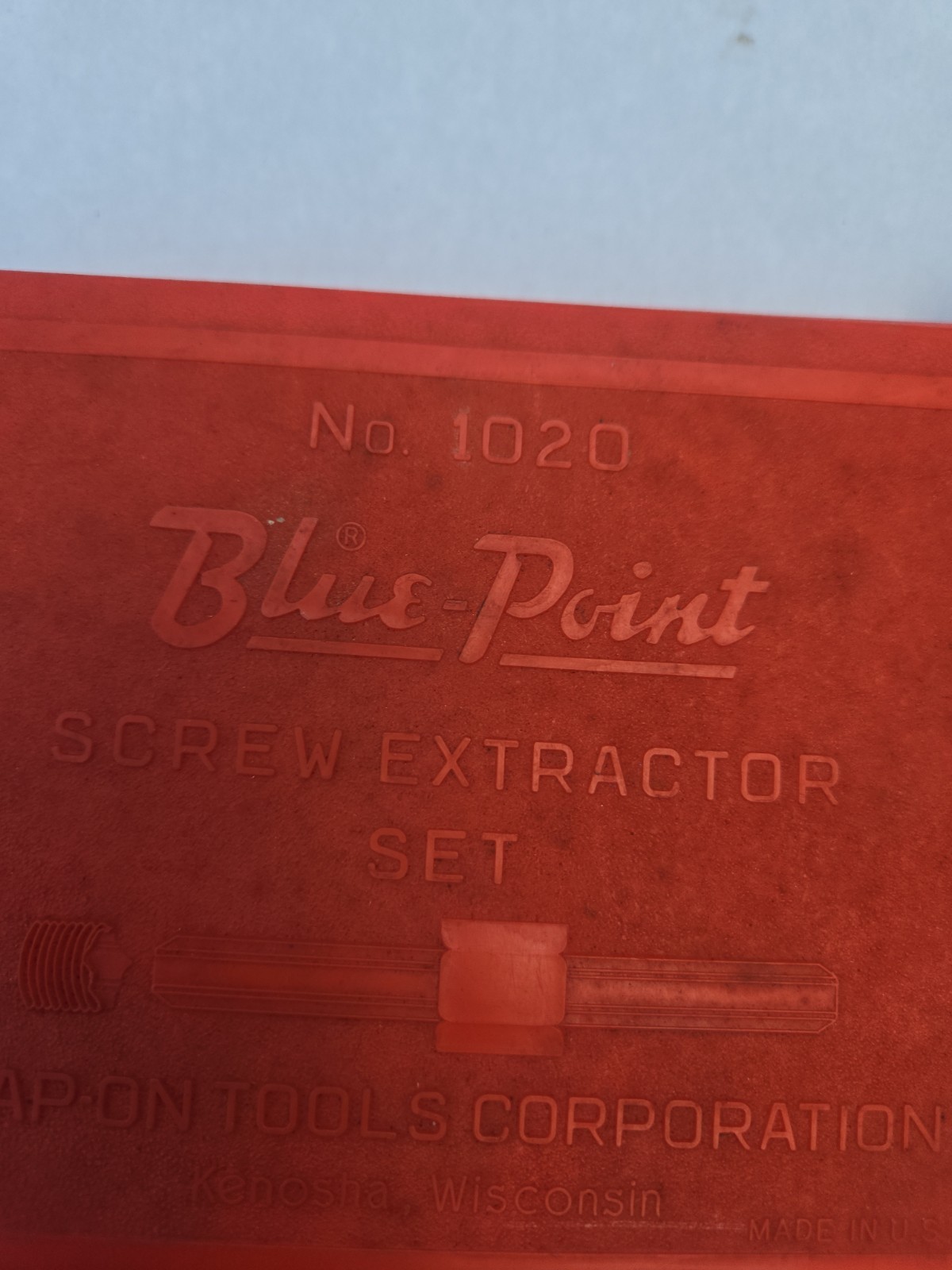 BLUE POINT No. 1020 Screw Extractor Set, MISSING PIECES, PARTIAL SET, AS IS