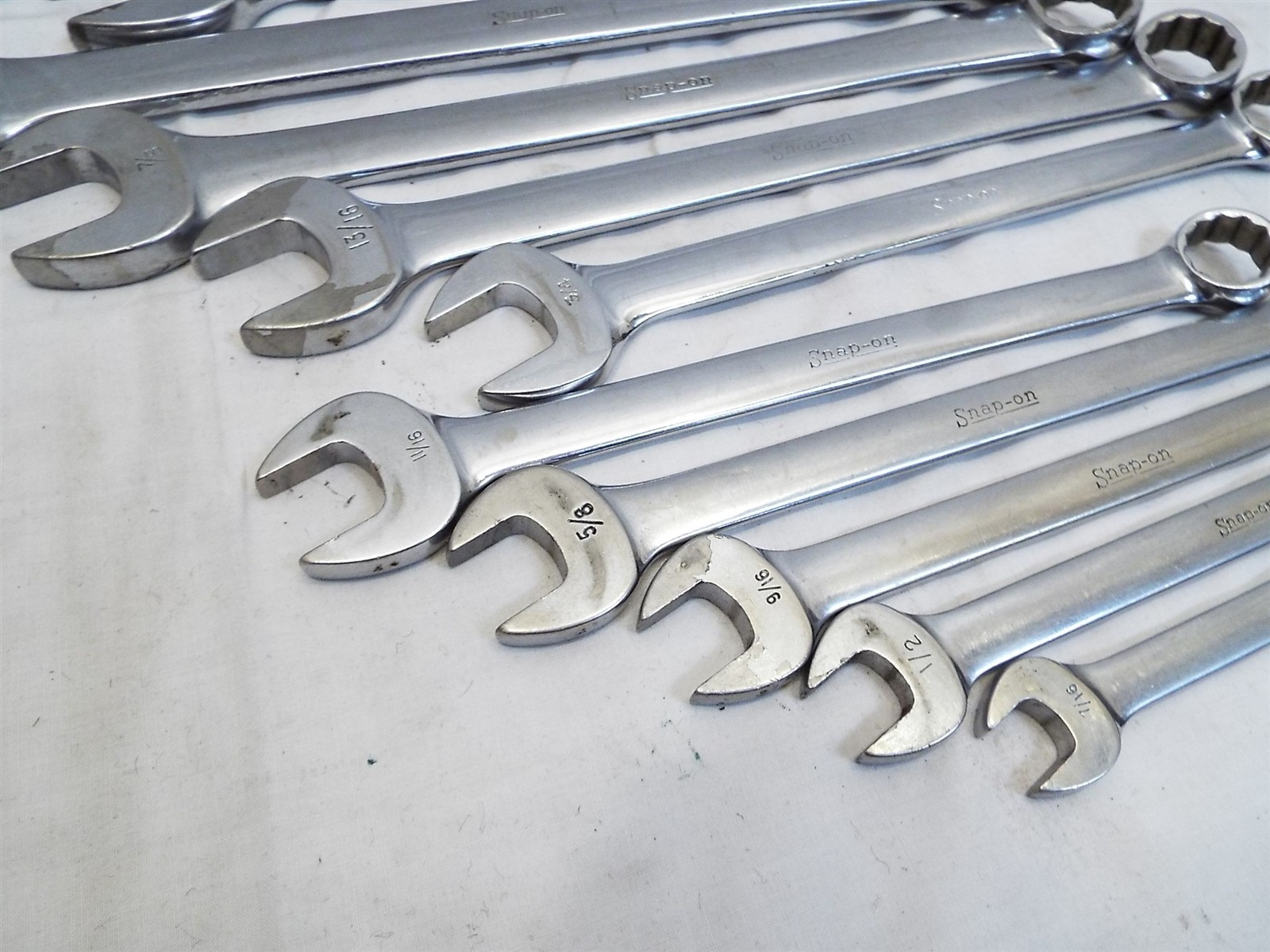 Set 12 Snap-On Combination SAE Wrenches 7/16″ to 1-1/8″ OEX 14-36