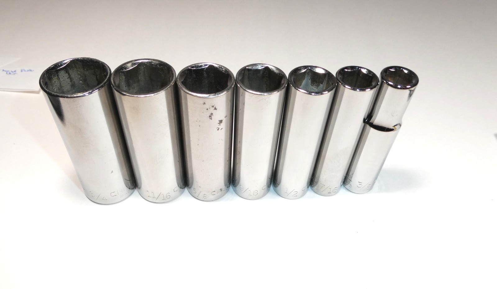 Craftsman 3/8″ Drive 8 PC 6 PT Deep SAE Socket Set Made In USA Free Shipping
