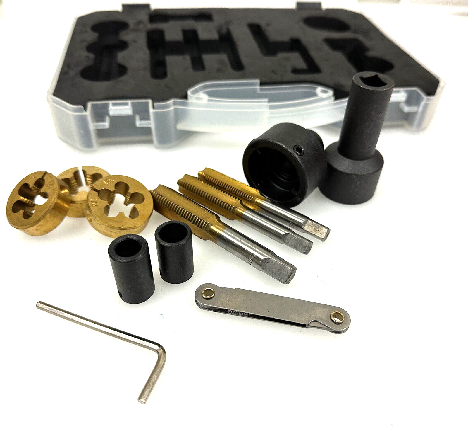 12pcs Tap & Die Set for Wheel Studs & Nuts Thread Re-Cutting Wheel Nuts & Bolts