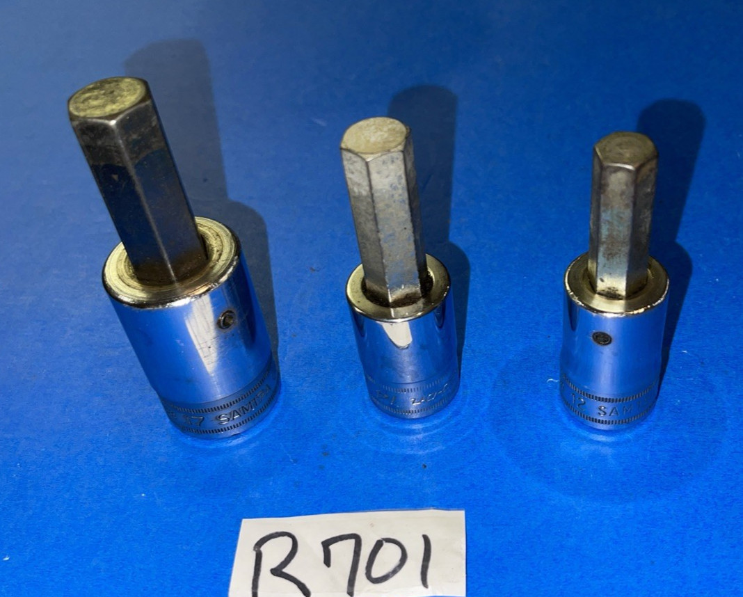 SNAP-ON TOOLS 3 PIECE 1/2 DRIVE METRIC HEX SOCKET DRIVERS 12MM, 14MM, 17MM
