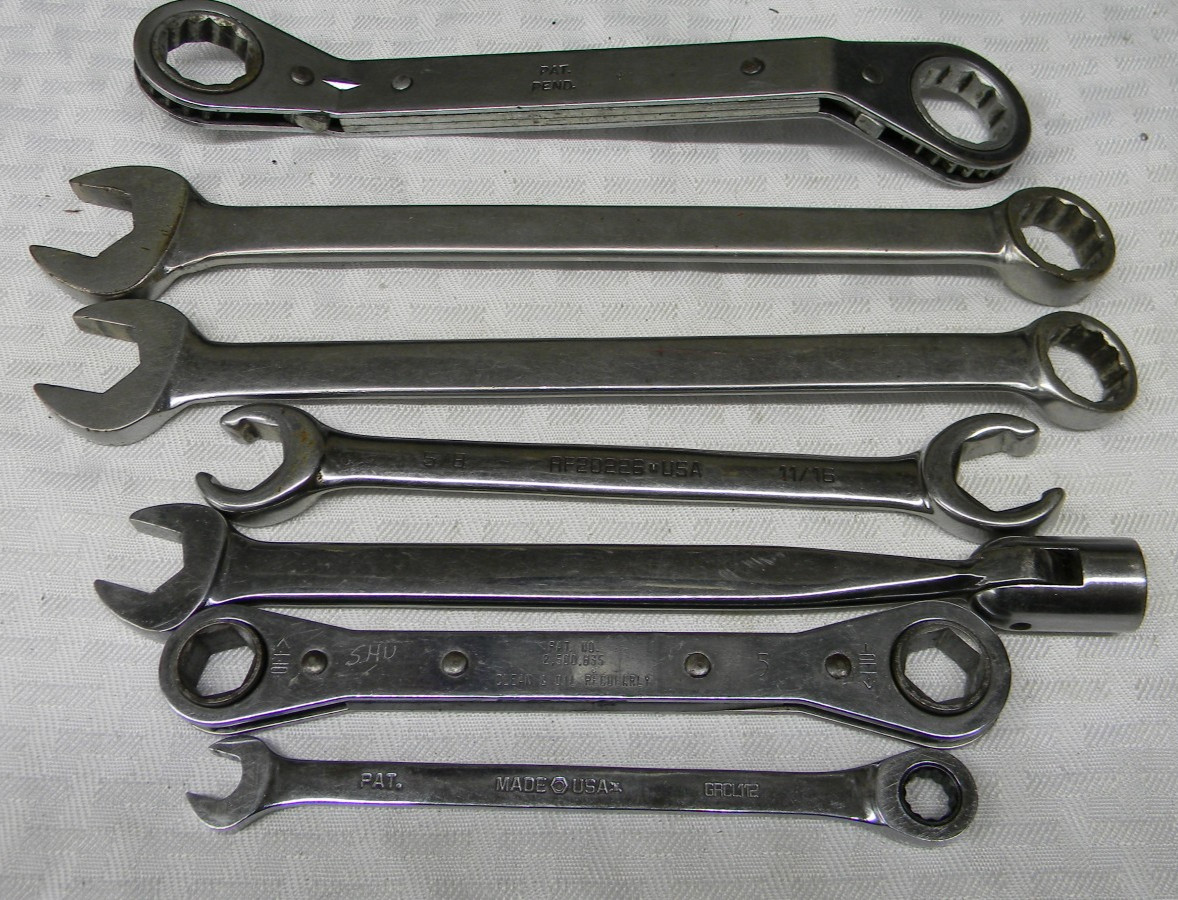 MATCO TOOLS 7PC WRENCH LOT GRCL112,WRM1314,WBF182,RF20226,WCL18M2,WCL242,WRD2428