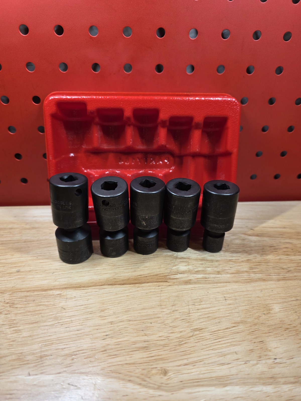 Snap-on 205IPF UNUSED 5-Piece 3/8″ Drive 6pt Shallow Impact Swivel Socket Set