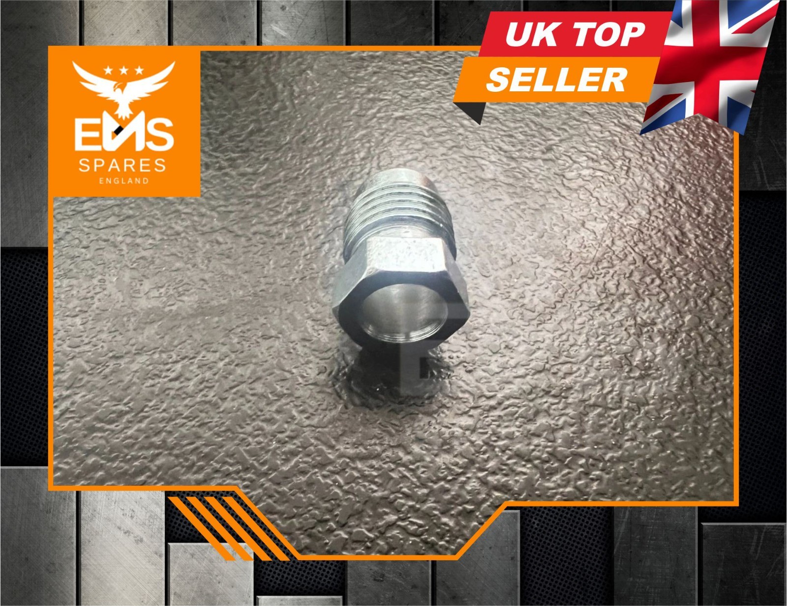 Brake Pipe Male Union Fittings 1/2″ x 20 UNF for 5/16″ Pipe Thread Steel – 15x