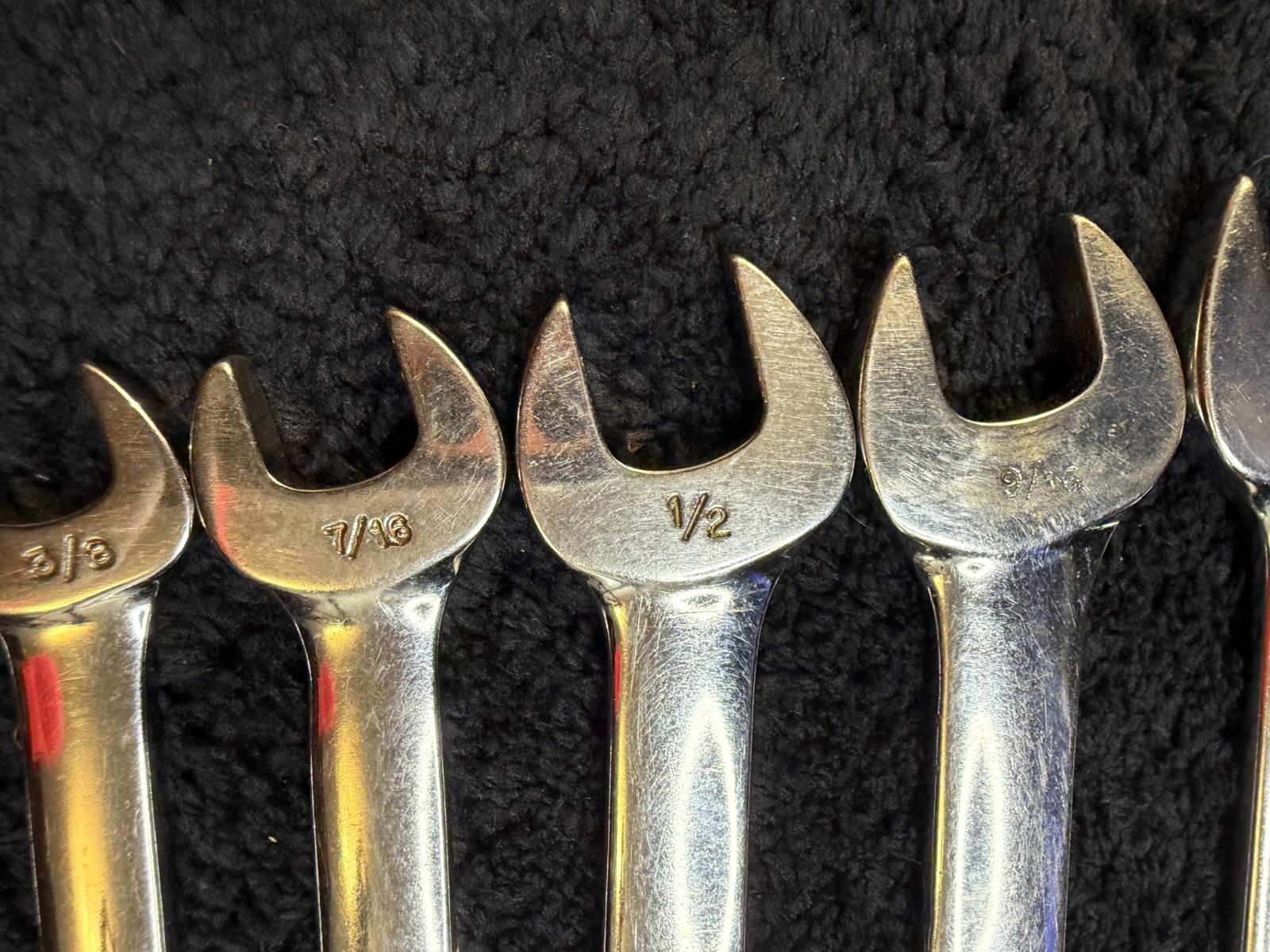 9 – Piece Vintage Snap-on OSH707 6 Point Combination Wrench Set 5/16″ – 3/4″