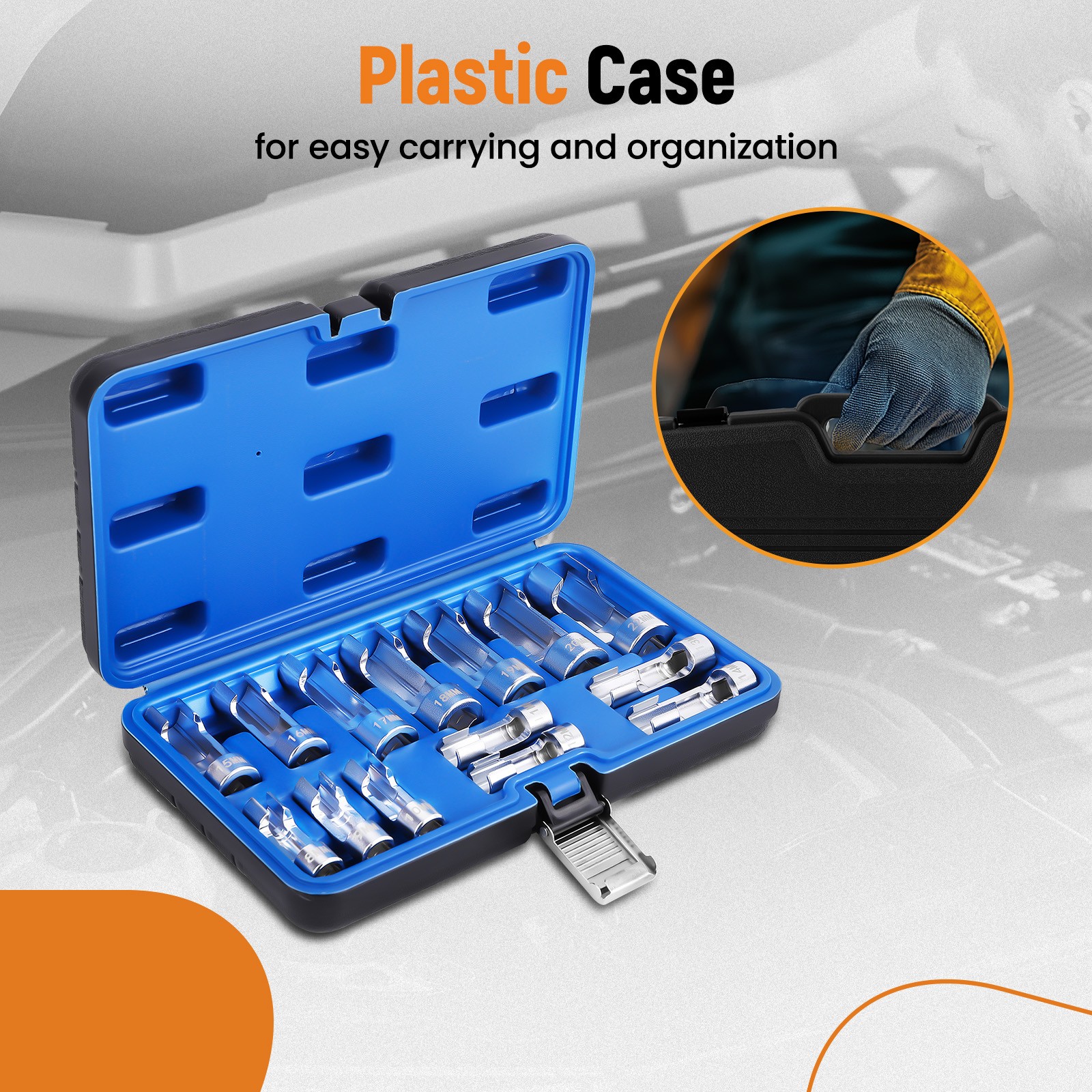 8-22mm 3/8in 1/2in Diesel Injector Fuel Line Socket Wrench Set Nut Socket