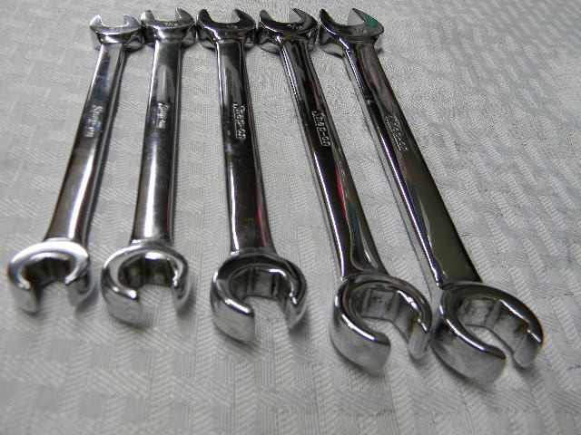 SNAP-ON 5PC SAE 6PT OPEN-END/FLARE NUT WRENCH SET 3/8″-5/8″ #RXS605B